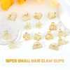 CWJCYTNSN 16PCS Small Metal Hair Claw Clips, Gold Mini Hair Clips for Thin Thick Hair, Cute Tiny Hair Clips, Little Flower Hair Jaw Clamps, Nonslip Bangs Pins Hair Accessories for Women Girls