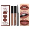 MAEPEOR All In One Lip Kit 3 In 1 Smooth Lipliner Lipgloss and Lipstick Set with Matte Velvet Liquid Lipstick Hydrating Moisturizing Lip Gloss and Creamy Lip Liner (Kit 05, Whiskey Honey)