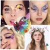 18 Sheets Glitter Temporary Tattoos for Women, Rosymormor Fairy Butterfly Flower Fake Tattoos for Party Favors, Face Glitter Stickers Makeup Rave Accessories Festival Essentials Halloween Christmas