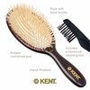 Kent CSGM 7.75" Classic Shine Medium Oval Cushion Straightening Brush and Hair Detangler - Soft White Boar Bristle Hair Brush - Shine Hair Brush and Scalp Scrubber for Mid-Length Fine or Thinning Hair