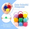 inSowni 30 Pieces/15 Pairs Cute Hair Ties with 3cm/1.2" Pompom Ball Rubber Bands Pigtail Ponytail Holders Hair Scrunchies for Baby Girls Infants Toddlers Kids Teens Thin Hair