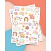 xo, Fetti Groovy 70s Temporary Tattoos - 48 Glitter Styles | Flower Power Birthday Party Supplies, Good Vibes Only Favors, Smiley, Rainbow Arts and Crafts