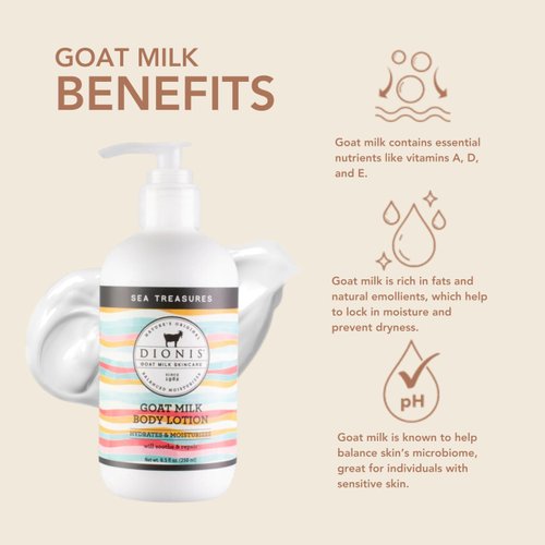 Dionis - Goat Milk Skincare Scented Lotion (8.5 oz) - Made in the USA - Cruelty-free and Paraben-free (Sea Treasures)