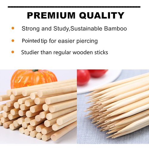 150 pcs Thick Candy Apple Sticks,Caramel Apple Sticks,5.5 Inch Long, 5mm Thick,Semi Point, Bamboo Skewers for Corn Dog, Corn Cob, Kabob, Lollipop, Grill