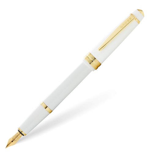Cross Bailey Light Polished White Resin and Gold Tone Fine Nib Fountain Pen