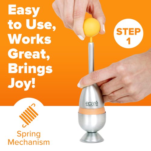 Eparé Egg Topper Cutter - Egg Cups & Holder for Soft Boiled Eggs - Egg Cracker Tool Set - Stainless Steel Soft Boiled Egg Cutter - Egg Spoons for Soft Boiled Eggs