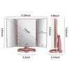 deweisn Dresser Mount Tri-Fold Lighted Vanity Mirror with 21 LED Lights, Touch Screen and 3X/2X/1X Magnification, Two Power Supply Modes Make Up Mirror,Travel Mirror
