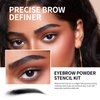 Eyebrow Stamp Stencil Kit, Eyebrow Shaping Kit with 12 pair Reusable stencils, Long-Lasting, Waterproof eyebrow powder for women (Natural brown)