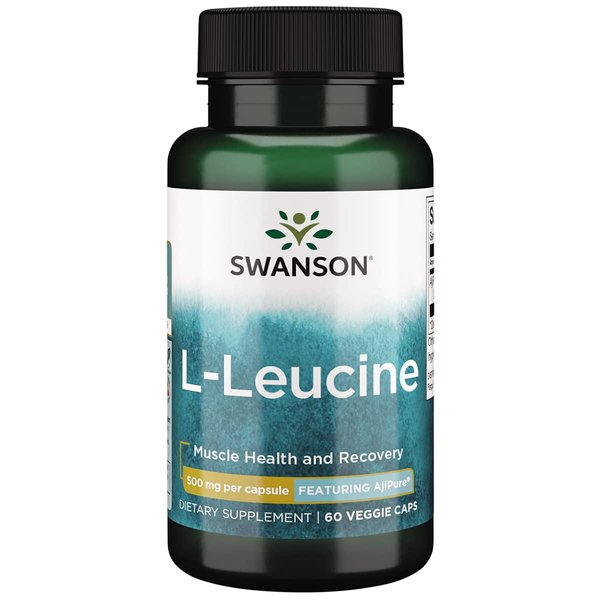 Swanson Amino Acid Ajipure L-Leucine Pharmaceutical Grade 500 Milligrams 60 Veg Capsules