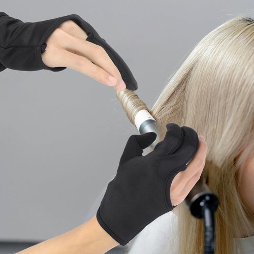 Giantree Heat Resistant Glove, 3 Finger Heat Resistant Gloves, Professional Curling Iron Barber Glove, Reusable Straightener Protector Glove for Curling Wand Flat Iron Hot-Air Brush Proof Sublimation