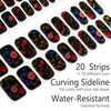 LabTabBa Semi Cured Gel Nail Strips - 20pcs Glaze Gel Nail Stickers, Salon Quality DIY Nail Wraps, Nail Stickers for Easy Application, UV Light Required