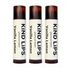 Kind Lips Lip Balm - Nourishing & Moisturizing Lip Care for Dry Lips Made from Shea Butter, Beeswax with Vitamin E | Vanilla Lemon Flavor | 0.15 Ounce (Pack of 3)