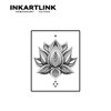 INKARTLINK Temporary Tattoos, Semi Permanent Tattoo Adult Art Design Waterproof Temp Tattoo Party Favors Tattoo Stickers Realistic Look, No Adhesive, Lasts 1-2 Weeks Black (Lotus Mandala)