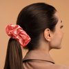 Silk Scrunchies,Elastic Bands Ponytail Holder Silk Satin No Damage, Soft Satin Scrunchies,Hair Accessories Hair Scrunchies Suitable for Women Girls for Thick Thin Fine Curly hair (Red)