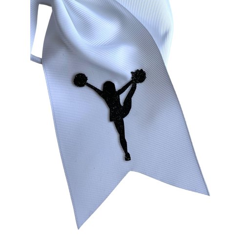 NEW "FLYER" Cheerleader Bow Pony Tail 7 Inch Girls Hair Cheerleading Games Sports Team Competition Gymnastics Grosgrain Ribbon Cheer