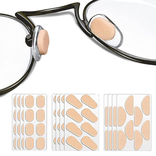 Dadop 48 Pairs of Glasses Nose Pads, Eyeglass Nose Pads Soft Foam Self-Adhesive Nose Pads, Sponge Anti-Slip (Skin)