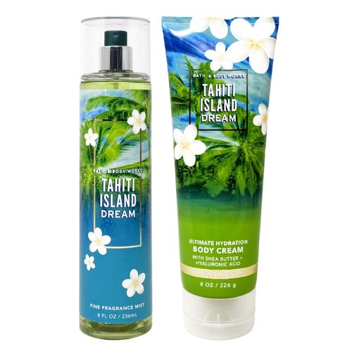 Generic Bath and Body Work TAHITI ISLAND DREAM Duo Gift Set - Fragrance Mist and Body Cream - Full Size