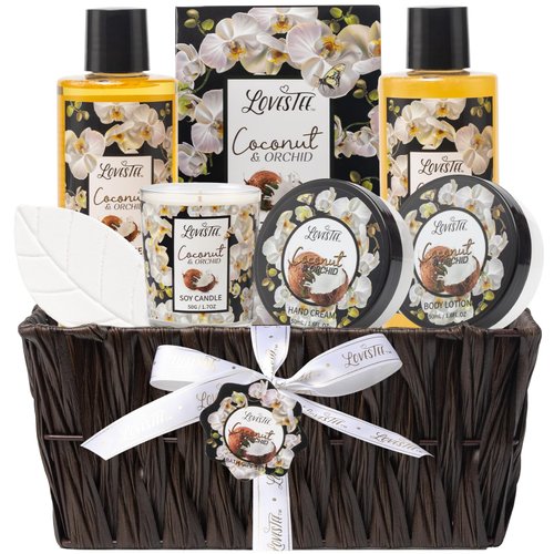 Christmas Spa Gift Baskets For Women, Spa Gifts For Women, Coconut &amp; Orchid Bath And Body Set, Gi...