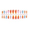 24 Pcs 3D Fruits Press on Nails Short Almond - SHANRUN Summer Fake Nails Press ons French Nail Art Tips Glue on Nails Stick on Nails Full Cover Artificial Acrylic False Nails with Orange Ocean Design
