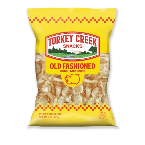 Turkey Creek - America’s Best Fried Pork Skins, offers a 12-Bag Straight Pack of its Quality Pork Rinds. These Pork Skin Chips(Chicharrones) are packed with Original 12 - 2.0 oz bags.