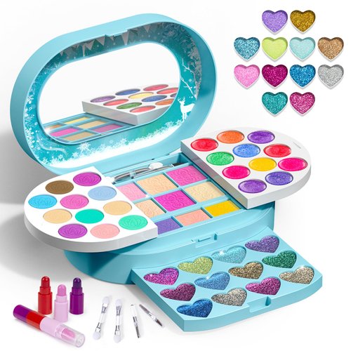Tomons Kids Makeup Kit for Girls, Princess Real Make Up Kit Non-Toxic Washable, Beauty Set Birthday&Christmas Gifts for Age 4-6 6-8 Girls