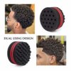 WORGATE Small Hole Hair Sponge Brush for Twists Dreads Natural Hair Afro Curl Barber 2 PCS