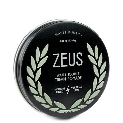 ZEUS Texture Cream Hair Pomade, Medium Hold, Natural Shine, Water Soluble Cream Pomade for Men (Made in USA) 4 oz.