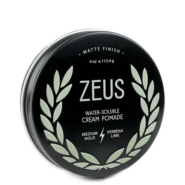 ZEUS Texture Cream Hair Pomade, Medium Hold, Natural Shine, Water Soluble Cream Pomade for Men (Made in USA) 4 oz.