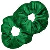 Kenz Laurenz Scrunchies for Hair - 2 Velvet Hair Ties for Women Girls Hair Elastics Ponytail Holder Scrunchy Girl Irish Green St Patricks Day Accessories Clover Gift Packs Scrunchie Pack (Green)