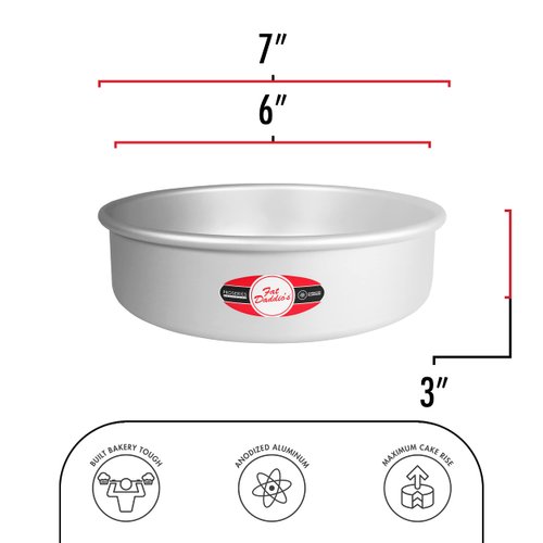Fat Daddio's PRD-63 Anodized Aluminum Round Cake Pan, 6 x 3 inch