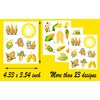 ATSMOICY 184 Pieces Cute Corn Temporary Tattoos Stickers - Fruits vegetables Yellow Birthday Party Supplies Decorations Favors Kids Gifts Tattoo