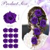 Yilloog 12 Pack Rose Hair Clip Flower 2.8'' Hairpin Floral Brooch Floral Hair Clips Mexican Hair Flowers Hairpin Party Supplies for Women Rose Hair Accessories Wedding Pack(Dark Purple)