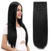 JWLFLOWXISS Clip in Hair Extensions, 4PCS 20" Long Hair Extensions Invisible Clip on Hairpieces Thick Hairpieces Soft Synthetic Hairpieces for Women