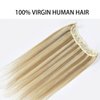 RECOOL Wire Hair Extensions Real Human Hair Balayage Light Blonde to Bleach Blonde Remy Hair Extensions Invisible Wire Hair Extension Straight Clip in Hair Extensions(20 inch)