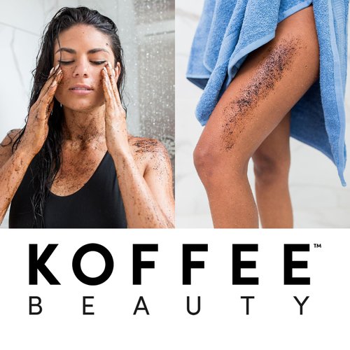 Koffee Beauty Citrus Magic Gift Set, 3 pcs - Coffee Body Scrub with Hair Scrunchie - Non-Greasy Body Lotion - Nutrient-Rich Body Exfoliator - Skin Care Gift Set for All Skin Types