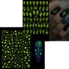 6 Sheets Nail Art Stickers Luminous Nail Art Supplies 3D Self-Adhesive Nail Decals Flame Star Moon Heart Butterfly Rose Flower Designer Nail Stickers for Women Design Manicure Art Decorations