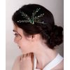 Chargances Rhinestone Bridal Wedding Hair Comb Black Flower Bridal Side Comb Beaded Crystal Hair Vine Pieces Handmade Hair Accessories for Women and Girls (Black)