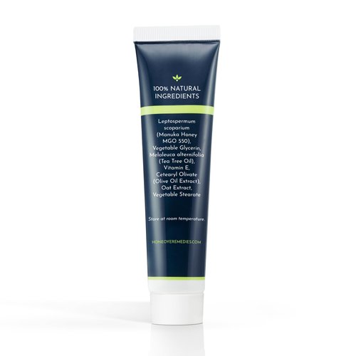 Honeoye Remedies Skin Balm [1 oz / 30 ml] | Manuka Honey [550+ MGO] & Tea Tree Oil Moisturizing Cream for Intensive Repair of Dry Skin, Scrapes, Cuts & More | 100% Natural