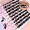 Lash Extension Kit D Curl Lash Clusters WHYBRAW Eyelash Extension Kit with 7 Days Long Lasting Bond Lash Bond and Seal 200 Pcs Natural Individual Lashes Kit with Cluster Lash Tweezers