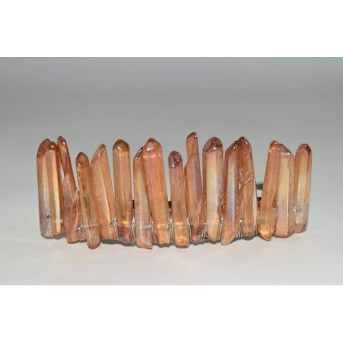 Nature's Enlightenment Tangerine Orange Angel Aura Quartz Stone Hair Clip Barrette Angel Aura Quartz Crystal