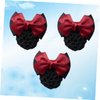 3PCS Hair Net with Bow Hair Snoods for Women, Velvet, Polyester, Metal, Professional Hair Clip Hair Accessory
