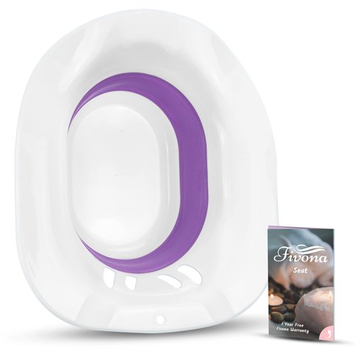 Fivona Sitz Bath V Seat for Soak and Steam Postpartum Care - Expandable Seat - Vaginal Steaming Tub - Collapsible Basin for Hemorrhoids Treatment - BPA Free Temperature Resistant - Universal Fit