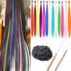 XIAO TAO ZI 13pcs/Lot 20'' Synthetic Rainbow Hair Extensions kit Colored Hair Pieces +50 Pcs Silicone Micro Beads+2 Pcs Crochet Hooks (20 Inches, 13 Pieces)