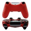 Hikfly Silicone Gel Controller Cover Skin Protector Compatible for Sony Playstation 4 PS4/PS4 Slim/PS4 Pro Controller (2X Controller Camouflage Cover with 8 x FPS Pro Thumb Grip Caps)(Red,Blue)