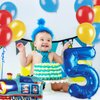 JOPARY Train 5th Birthday Decorations Boys Train, 5 Years Old Birthday Party Supplies With Number 5 Foil Balloons Train Birthday Banner,Latex Balloons For Kids Train Birthday Party Decoration