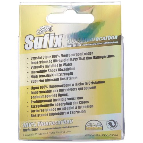 Sufix Invisiline Fluorocarbon Leader 33-Yards Leader Wheel Fishing Line (Clear, 15-Pound)