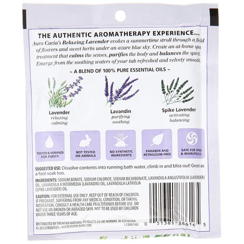 Aura Cacia Aromatherapy Mineral Bath, Relaxing Lavender, 2.5 ounce packet (Pack of 3)