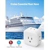 TROND Multi Plug Outlet Extender 2 Pack - Multiple Plug Outlet Adapter, 5 Way Wall Outlet Expander, Small Electrical Outlet Splitter for Cruise Ship, Travel, Home, Office, Dorm Essentials
