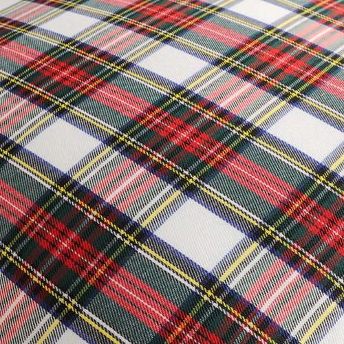 4TH Emotion Set of 2 Christmas Scottish Tartan Plaid Throw Pillow Covers Cushion Case Polyester for Farmhouse Home Decor Red and White, 18 x 18 Inches