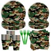 Xenorik Camouflage Plates And Napkins Party Supplies - Camo Camouflage Themed Party Decorations Tableware, Plate, Cup, Napkin, Fork, Hunting Army Military Theme Birthday Table Decorations | Serve 24
